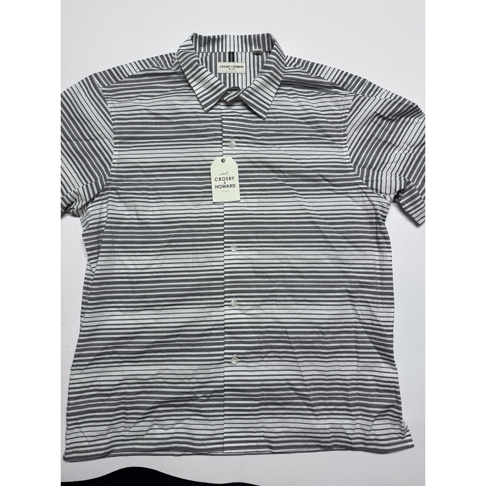 New Mens Shirt Short Sleeve Button Up Crosby And Howard Shirt XL Stretch Fabric - Picture 2 of 7
